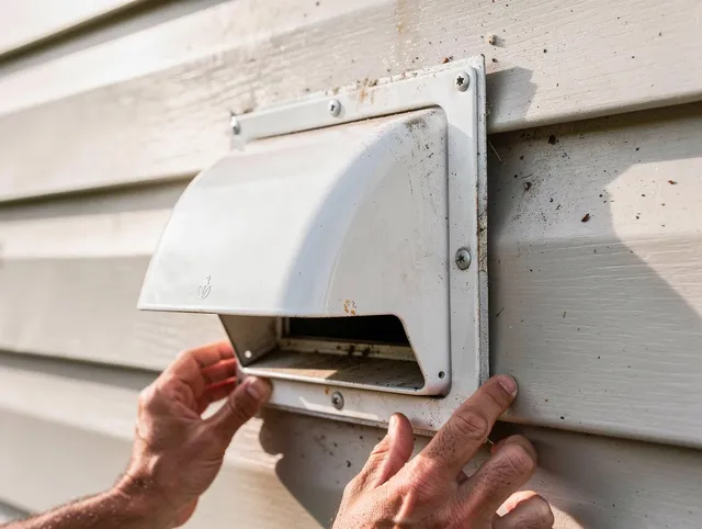 Palm Harbor Dryer Vent Cleaning technician delivering thorough residential dryer vent cleaning service in Palm Harbor